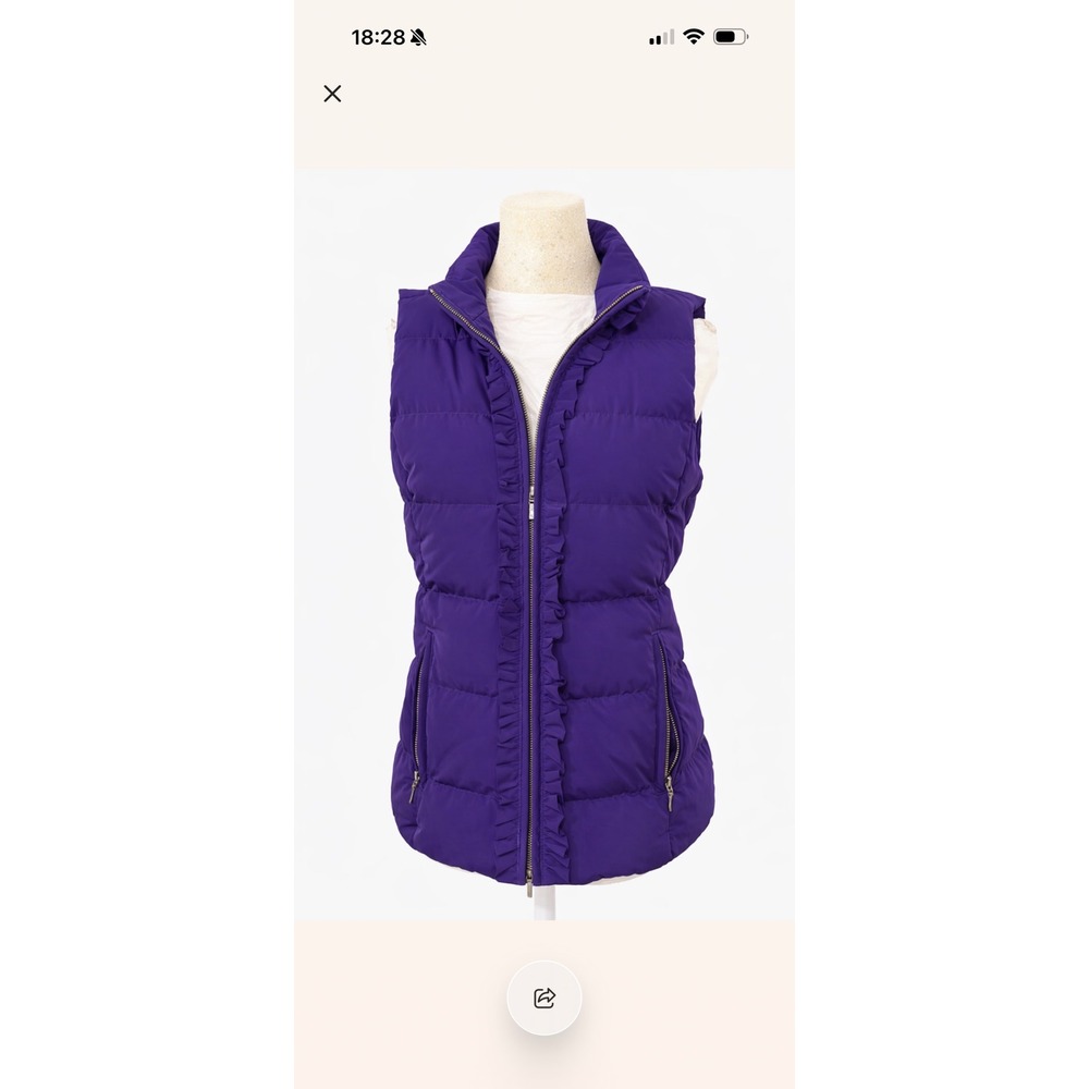 Talbots Women's sz S Purple Down Puffer Vest Full‎ Zip layers outdoors packable